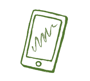 Illustration of smart phone - green