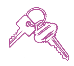 Illustration of keys - purple