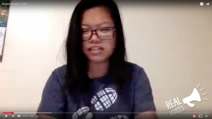 Young asian female teen discussing issues